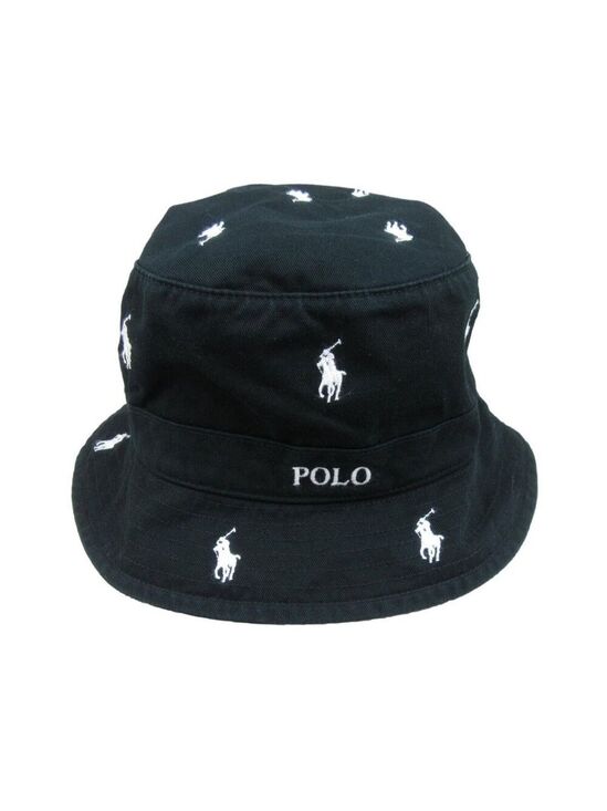 Polo Ralph Lauren Other - Polo Ralph Lauren Embroidered Pony Bucket Hat Adult Size S/M Black White NEW
